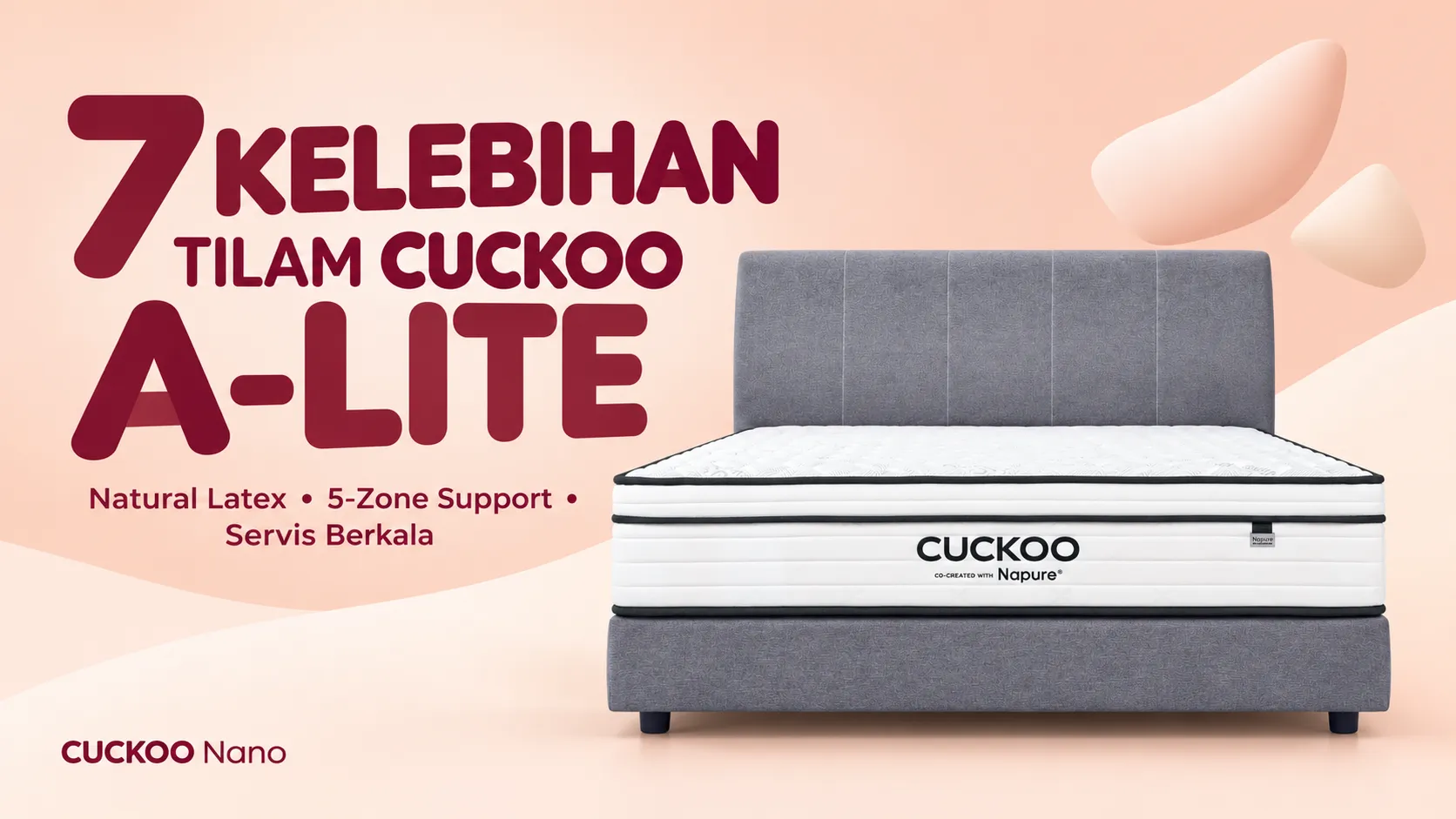 7 benefits of the CUCKOO A-LITE mattress: natural latex, 5-zone support and scheduled service