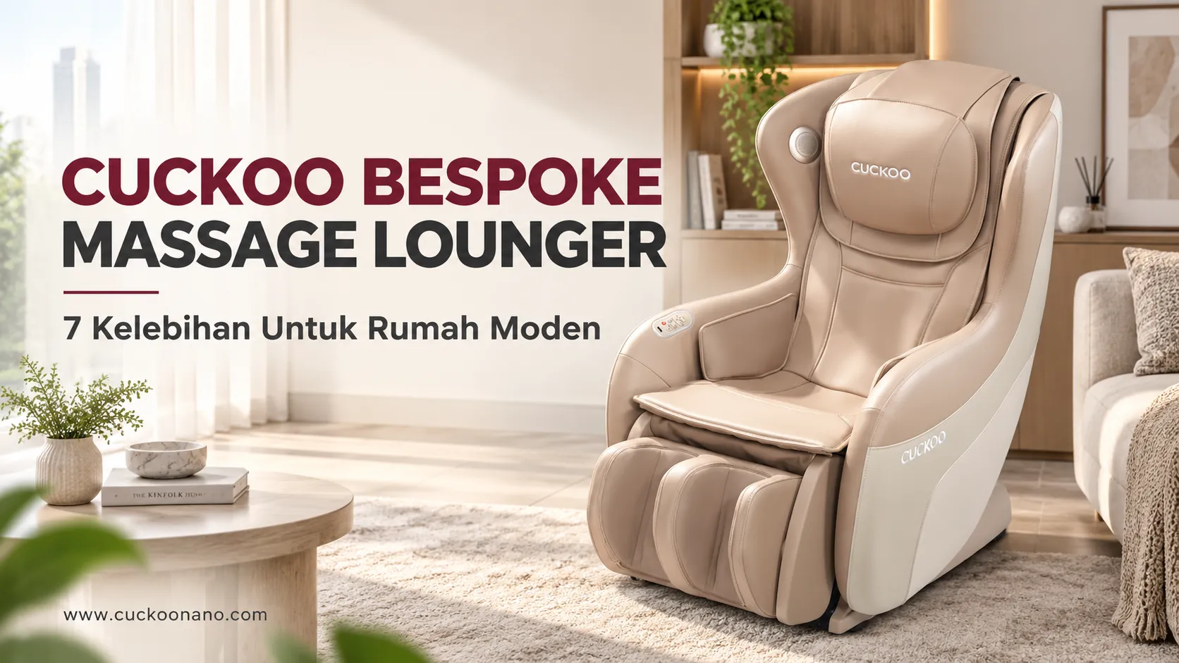 CUCKOO BESPOKE Massage Lounger for modern homes and compact spaces