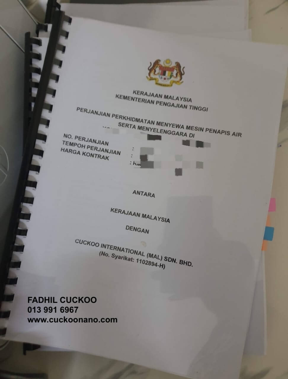 cuckoonano cuckoo kerajaan korporat swasta surat setuju terima sst