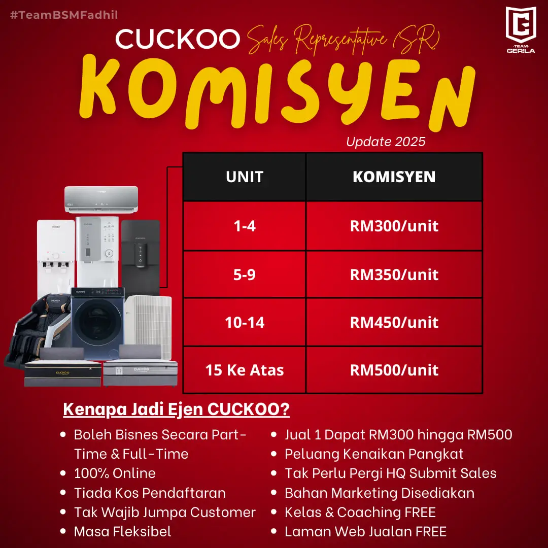 kiraan komisyen ejen Cuckoo 2025
