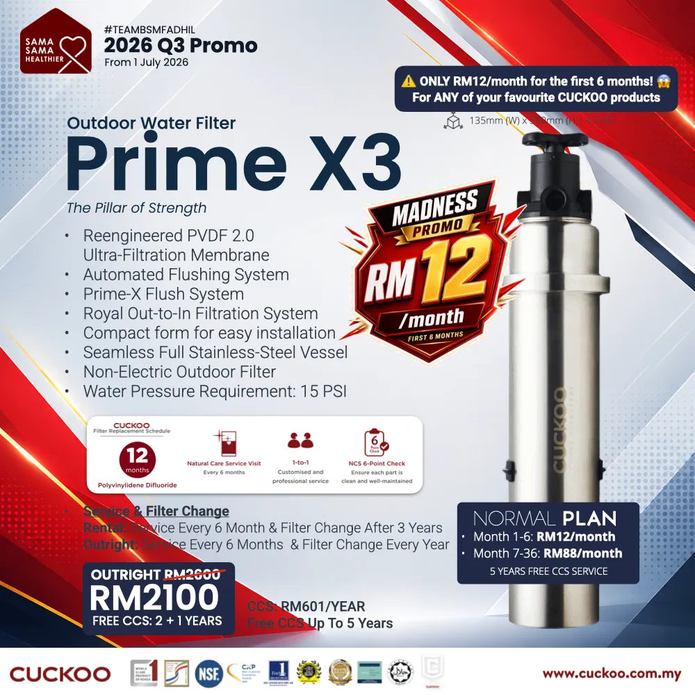 CUCKOO Prime X3 water filter price 2026