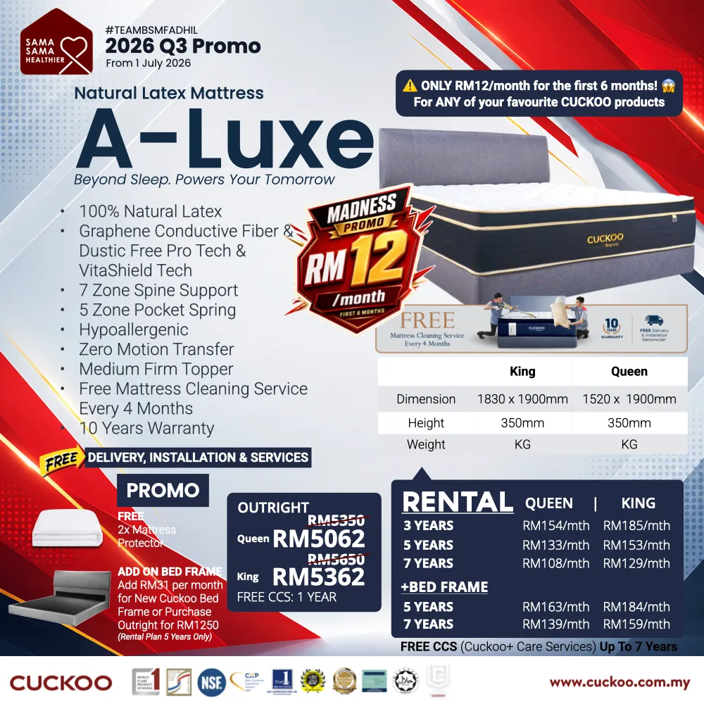 CUCKOO A-Luxe mattress price 2026