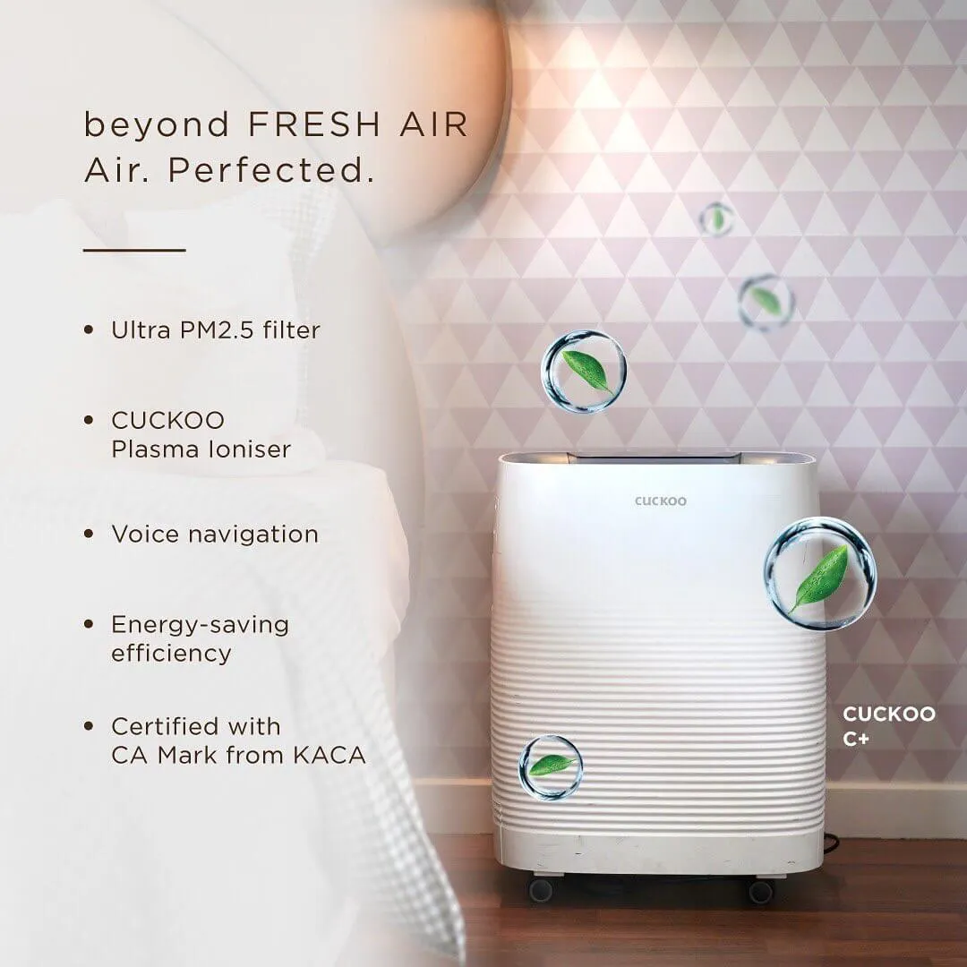 CUCKOO C+ — Ultra PM2.5 filter, Plasma Ioniser, voice navigation, energy saving and CA Mark certified by KACA