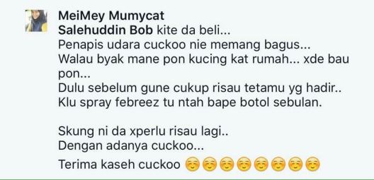 testimoni penapis udara cuckoo 2