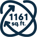 1161 sq ft Coverage