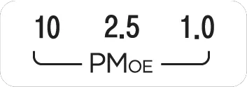 PM10, PM2.5 and PM1.0 detection scale