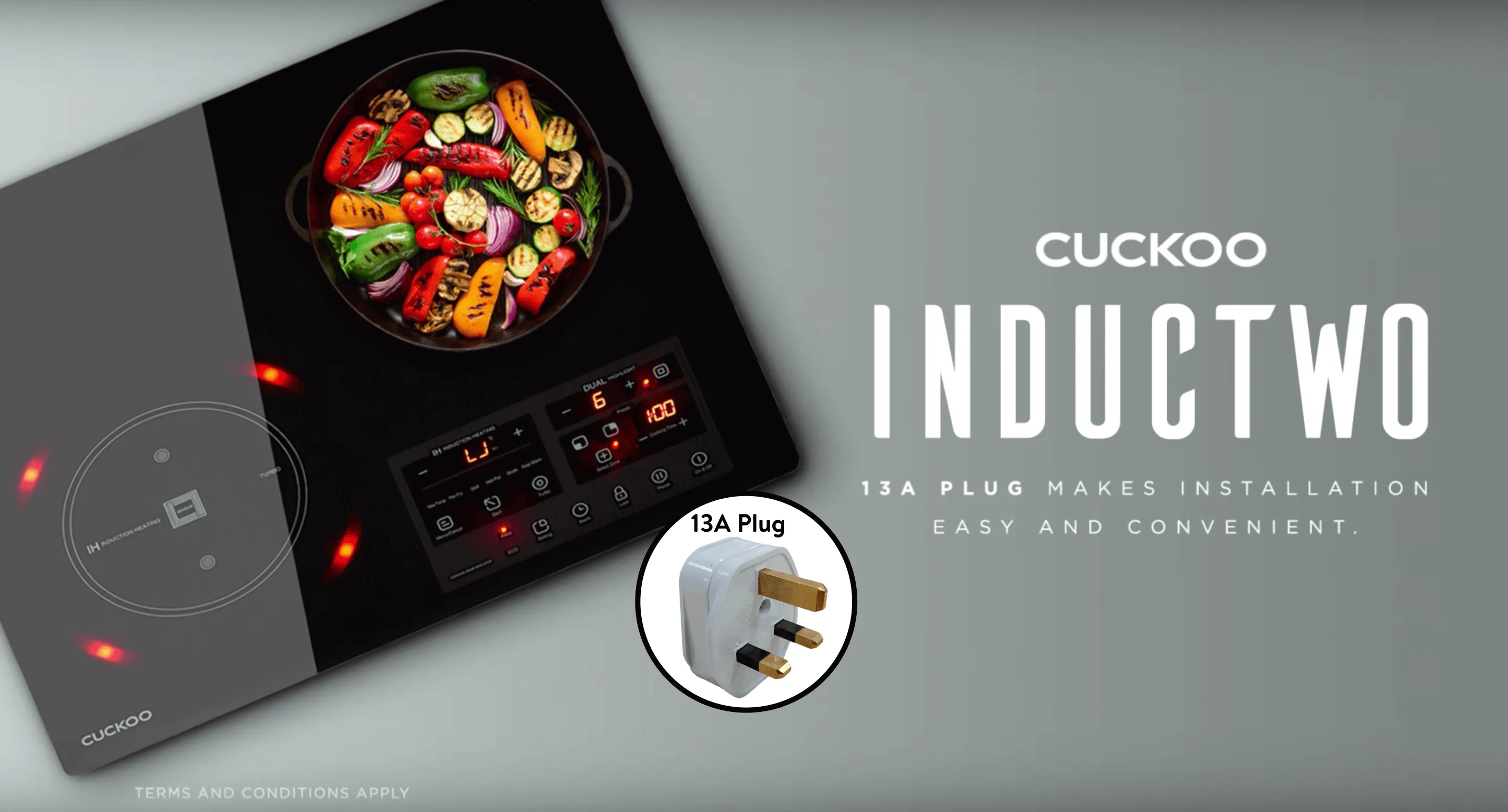 CUCKOO INDUCTWO uses a 13A plug — easy installation