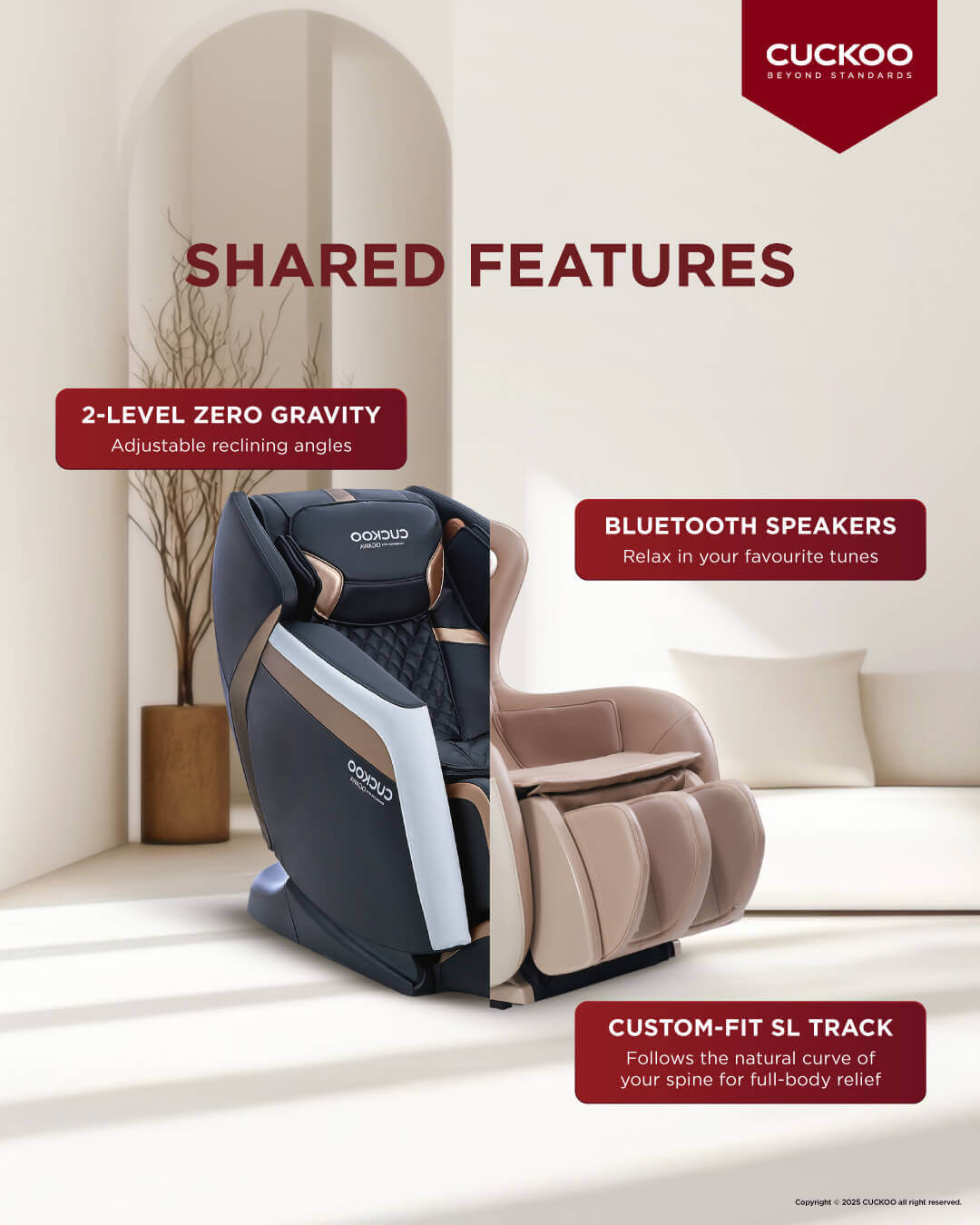 cuckoo bespoke massage chair vs lounger