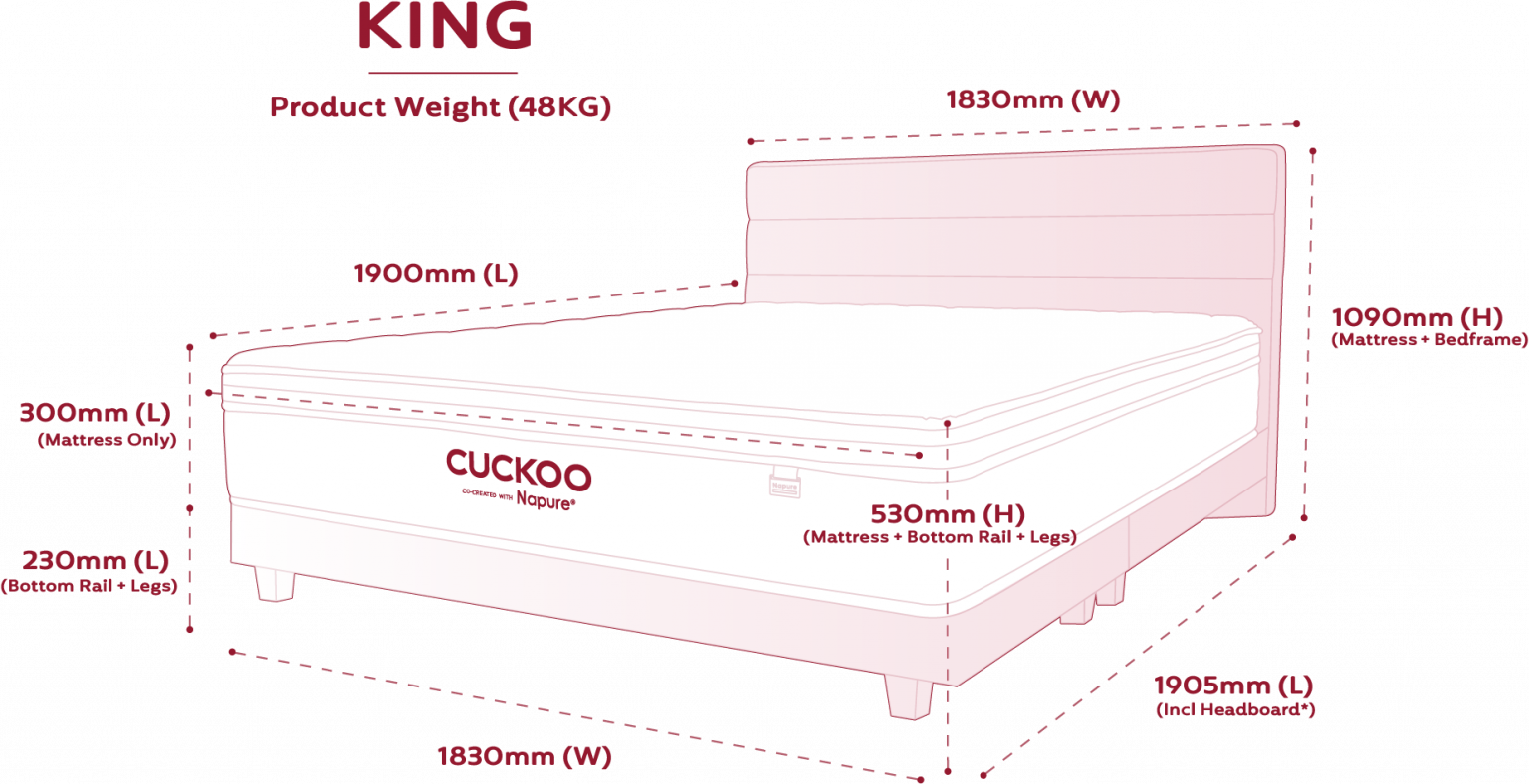 CUCKOO A-LITE mattress dimensions — King size
