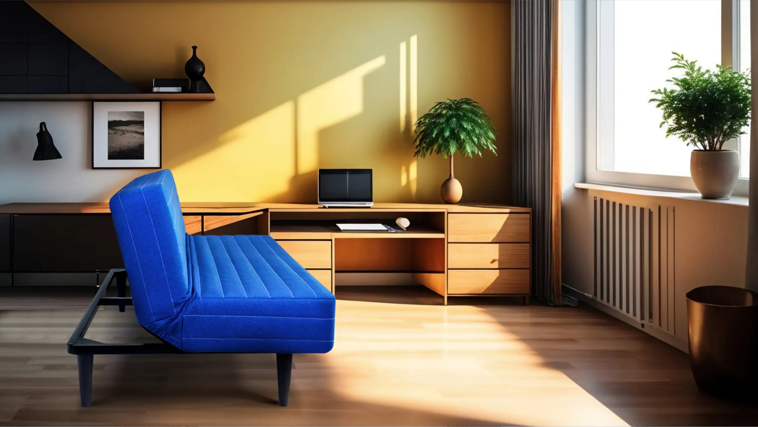 CUCKOO FLEX Daybed posisi boleh laras warna Yale Blue