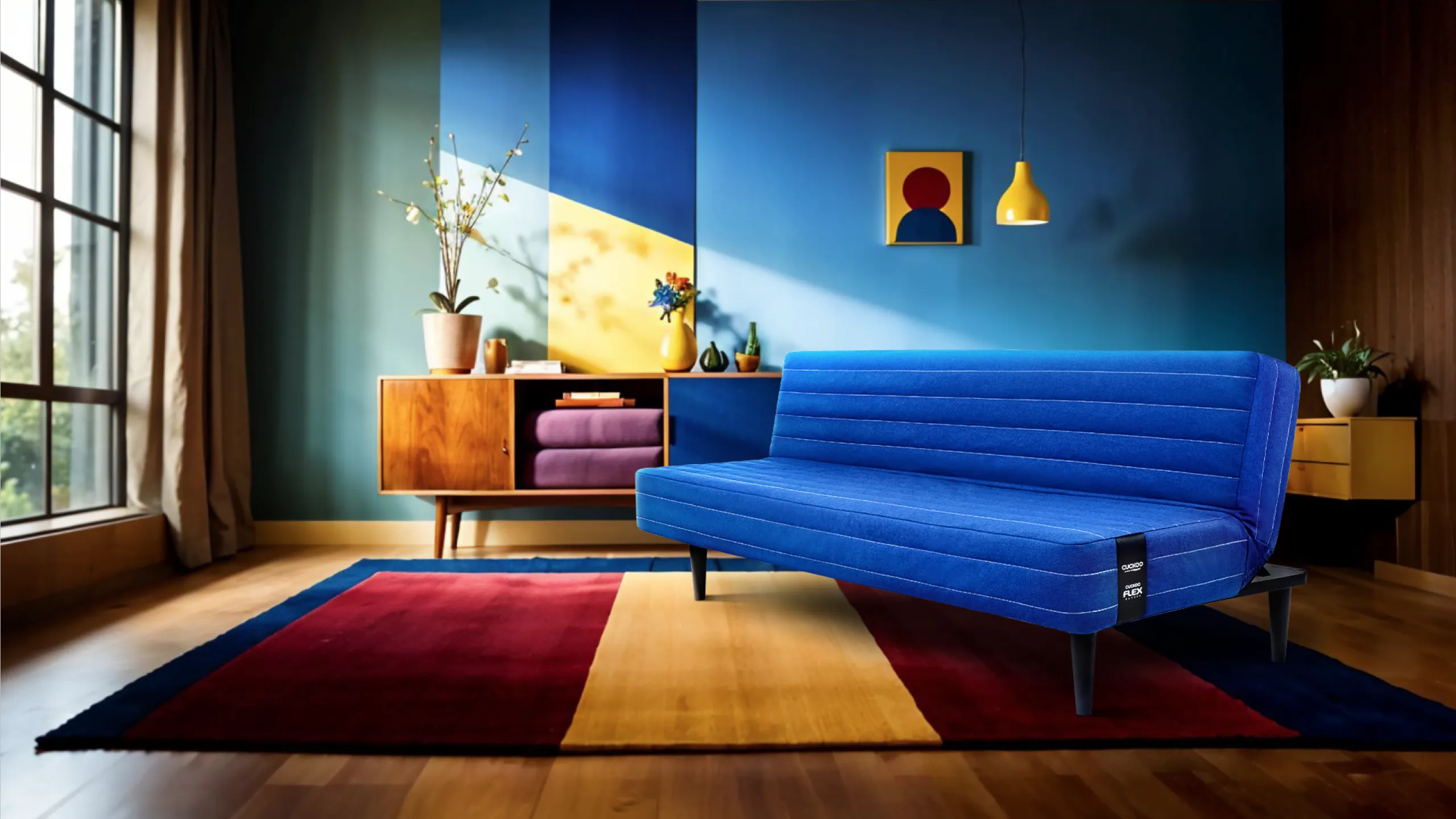 CUCKOO FLEX Daybed mod sofa terlipat warna Yale Blue