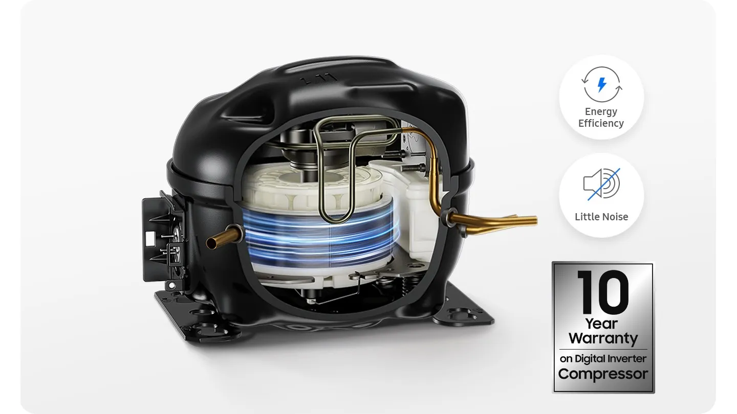 Digital Inverter Compressor peti sejuk Samsung 583L dengan waranti 10 tahun