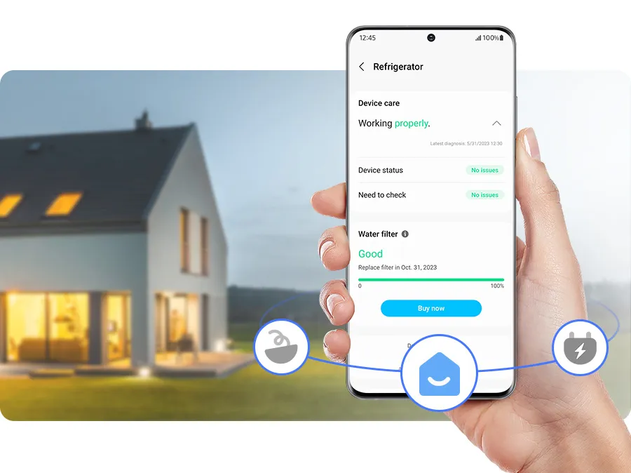 SmartThings Home Care โ maintenance notifications for the Samsung fridge