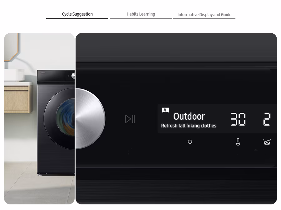 Samsung Bespoke AI Washer Dryer AI Control