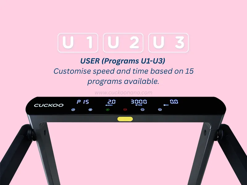 CUCKOO B-Fit Treadmill — 3 Custom User Profiles (U1-U3)