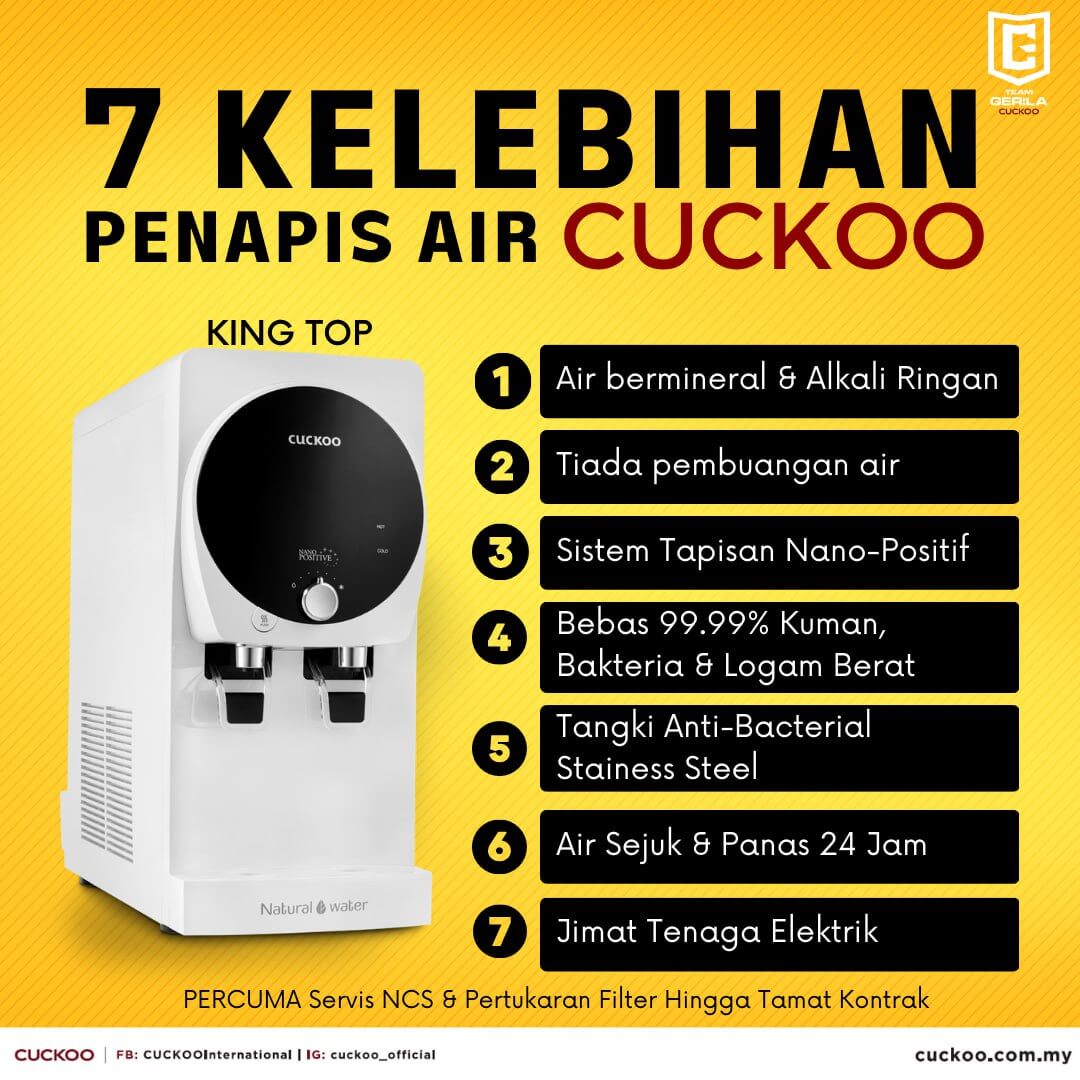 7 kelebihan kenapa penapis air cuckoo water purifier benefits
