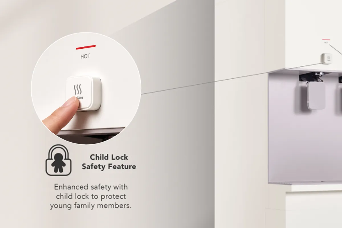 CUCKOO FLO Stand child lock untuk keselamatan air panas