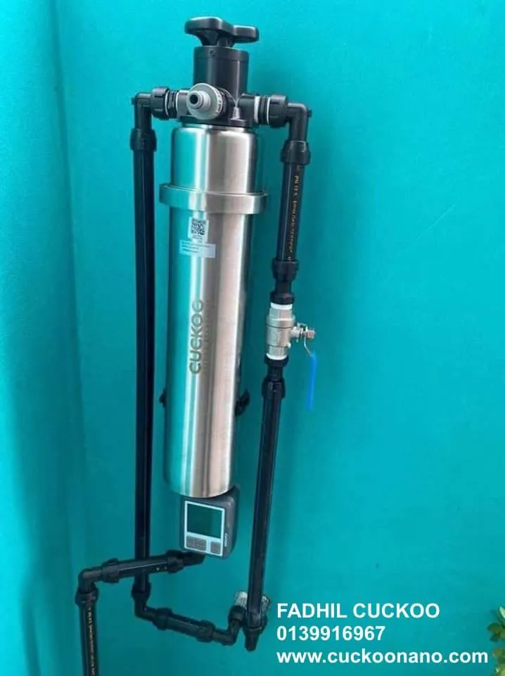 Pemasangan CUCKOO Prime X3 outdoor water filter di dinding luar