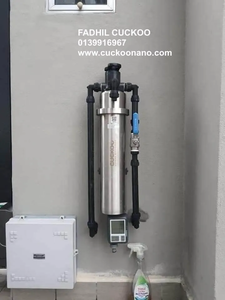 CUCKOO Prime X3 outdoor filter dengan auto flush timer