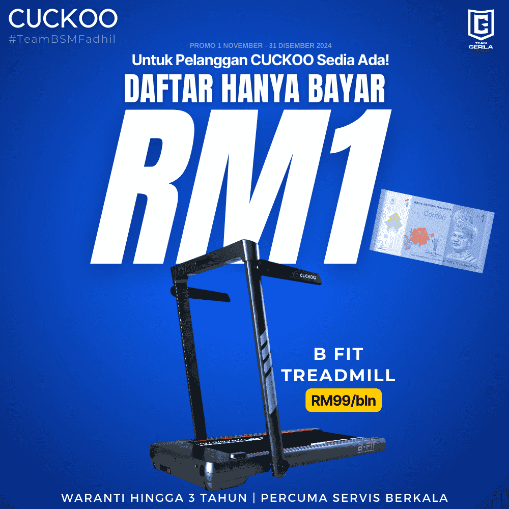 promosi 2024 rm1 cuckoo b fit treadmill untuk pelanggan sedia ada existing customer RM1 deal