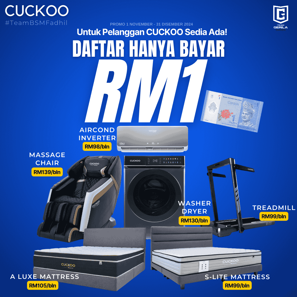 promosi 2024 rm1 cuckoo untuk pelanggan sedia ada existing customer RM1 deal