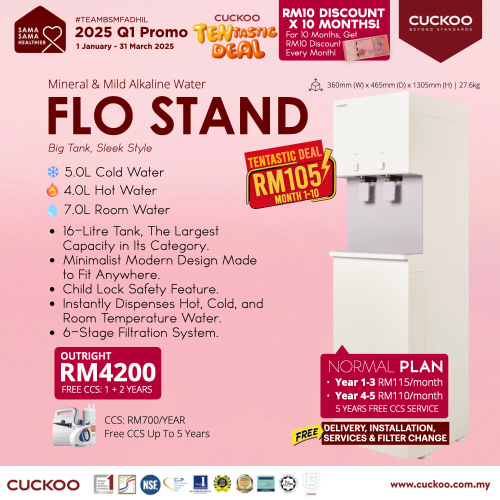 promosi 2025 penapis air cuckoo flo stand rm115 water purifier promotion agent price harga