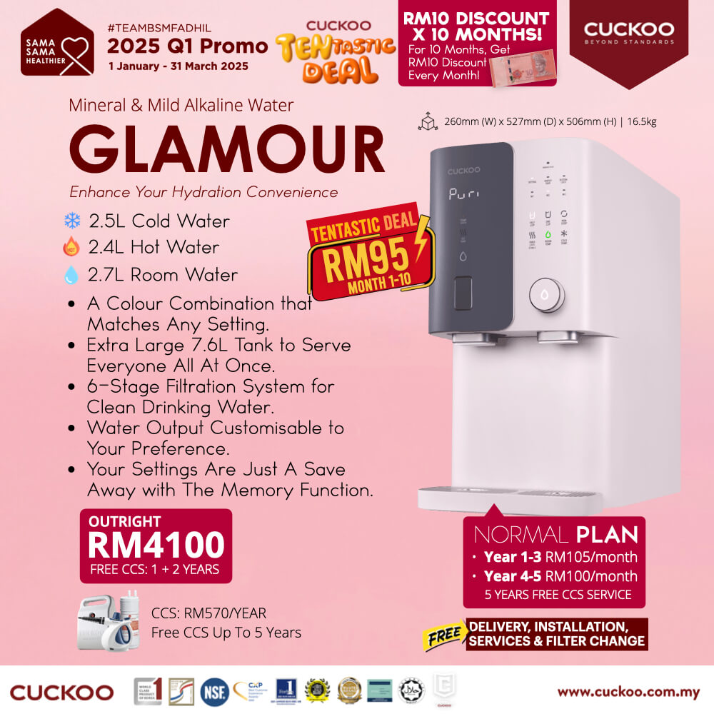 promosi 2025 penapis air cuckoo Glamour water purifier rm105 promotion agent price harga