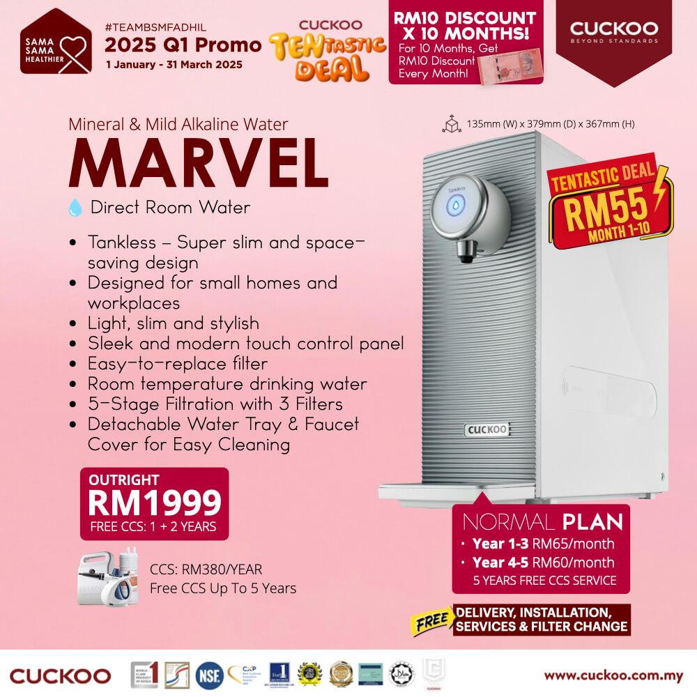 promosi 2025 penapis air cuckoo marvel rm65 water purifier promotion agent price harga