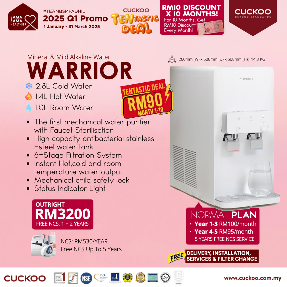 promosi 2025 penapis air cuckoo warrior water purifier rm100 promotion agent price harga
