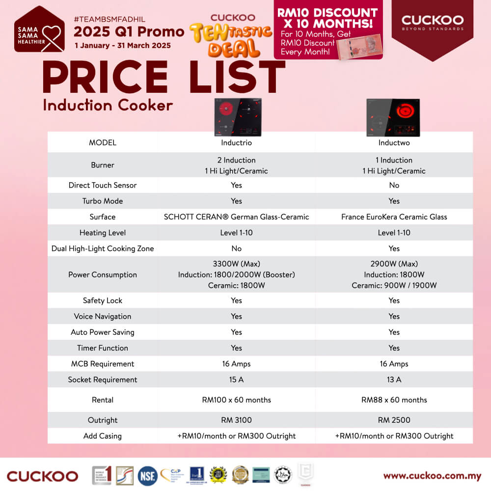 promosi cuckoo 2025 induction cooker dapur elektrik induksi promotion offer agent