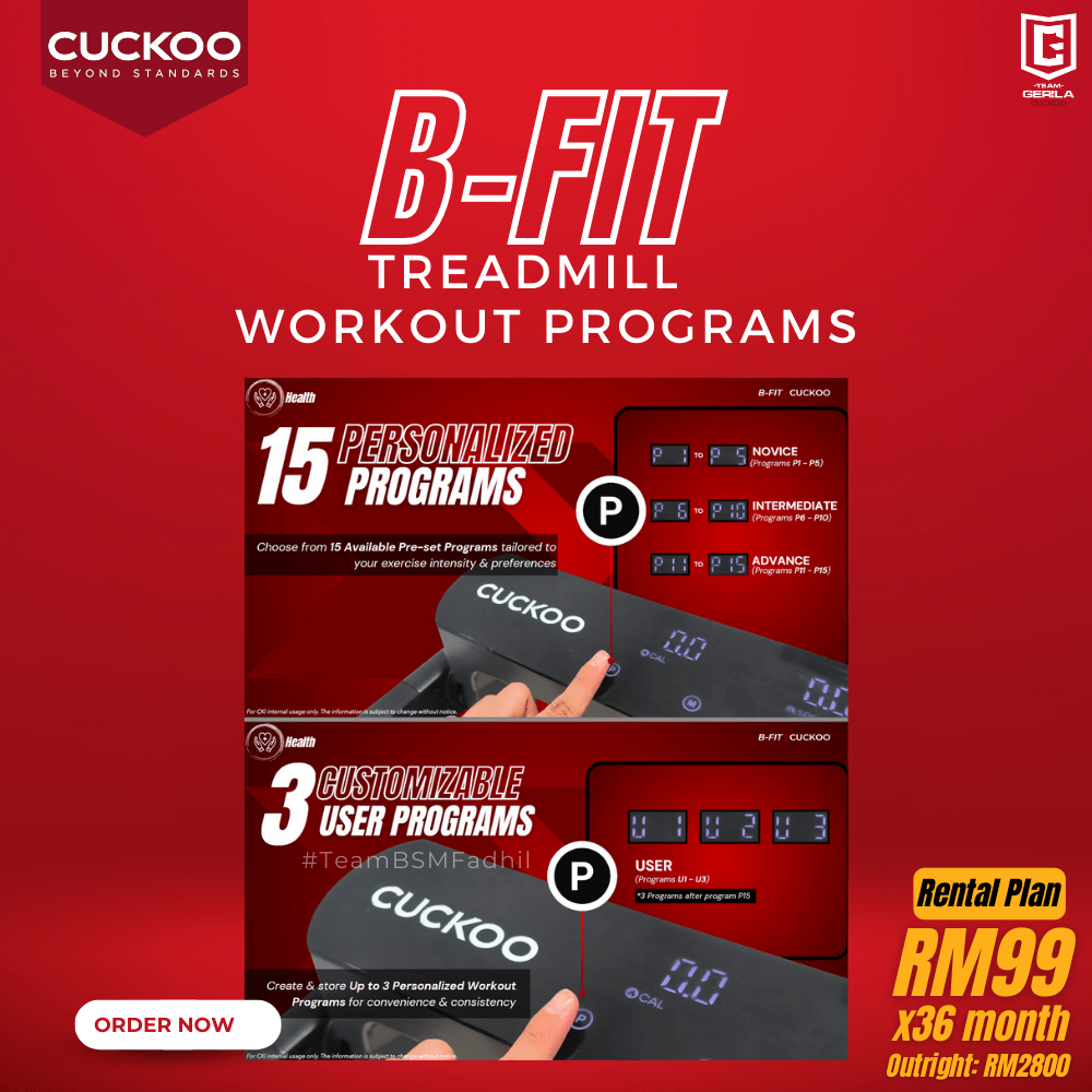 treadmill cuckoo b fit promotion specification features benefit 3
