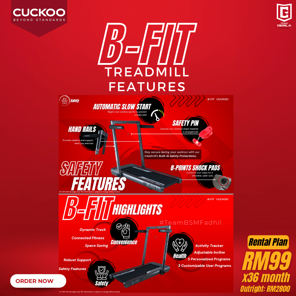 treadmill cuckoo b fit promotion specification features benefit 4