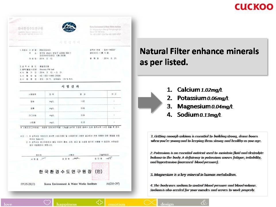 Cuckoo Natural Filter Test