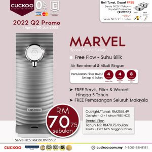 promosi cuckoo marvel penapis air murah promotion
