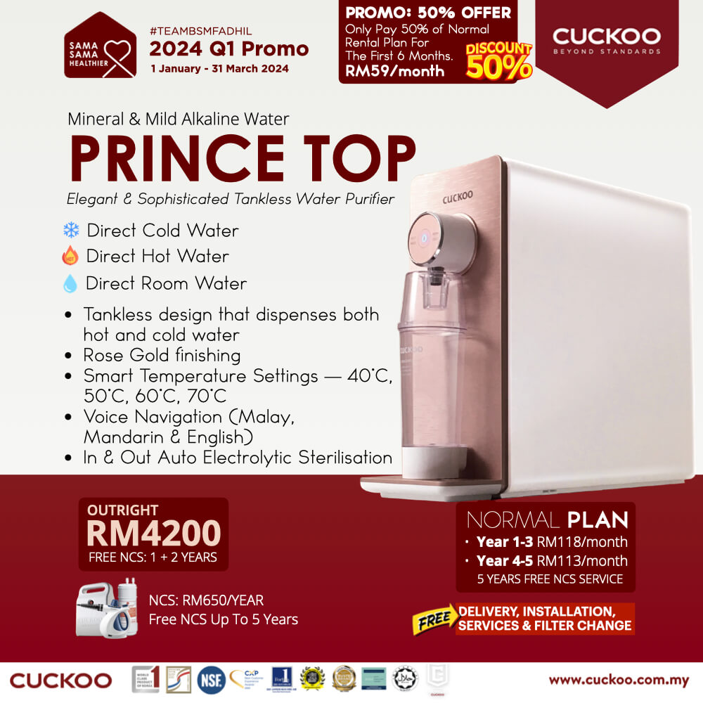 promosi 2024 penapis air cuckoo prince top water purifier rm118 promotion agent price harga