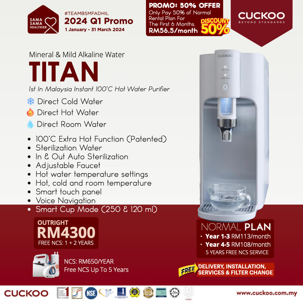 promosi cuckoo 2024 air cuckoo titan water purifier rm113 promotion agent price harga
