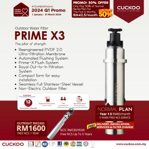 promosi cuckoo 2024 penapis air luar rumah outdoor water filter POE cuckoo prime x3 rm85 promotion agent price harga