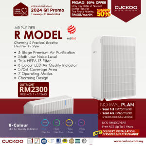 promosi cuckoo 2024 penapis udara R Model air purifier RM70 cuckoo promotion offer agent