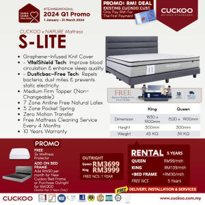 promosi cuckoo 2024 tilam cuckoo king queen size mattress s lite series napure promotion offer agent