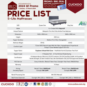 promosi cuckoo 2024 tilam cuckoo mattress s lite napure promotion offer agent