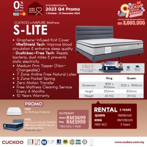 promosi cuckoo 2023 tilam cuckoo king quee size mattress s lite series napure promotion offer agent