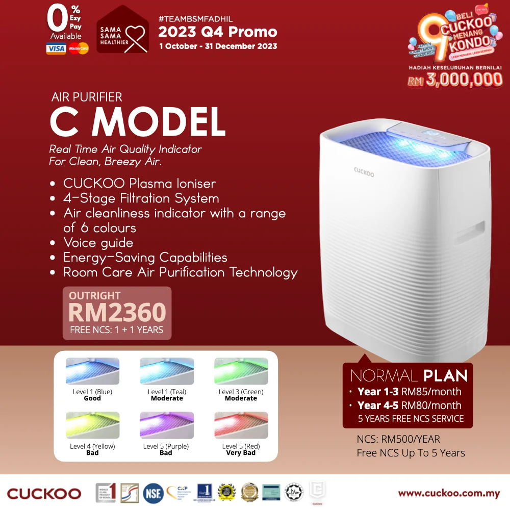 promosi cuckoo 2023 penapis udara c Model air purifier RM85 cuckoo promotion offer agent