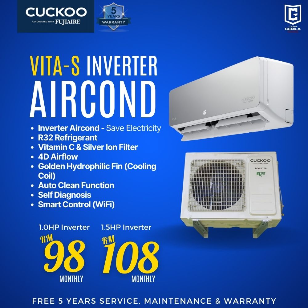 aircond inverter cuckoo vita s rm98 promotion